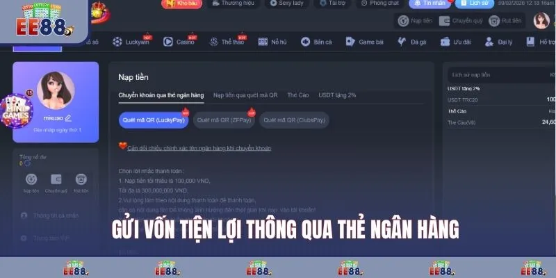 Gửi vốn tiện lợi thông qua thẻ ngân hàng